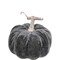 Grey Velvet Foam Pumpkin with Distressed Stem, Fall Accent Decor